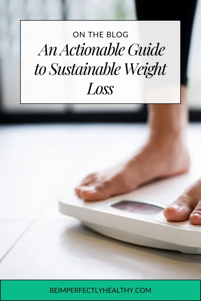 a pin showing an images of a woman's feet standing on some scales