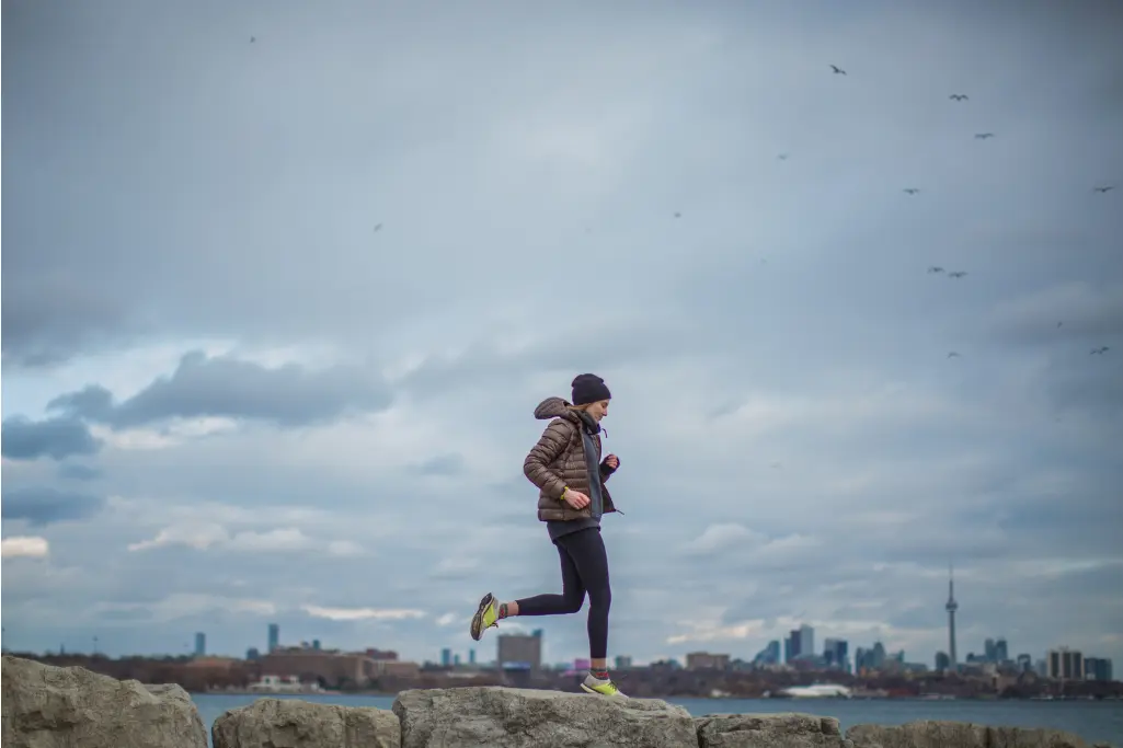 a woman runnning