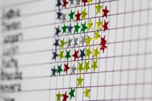 start stickers on a progress chart