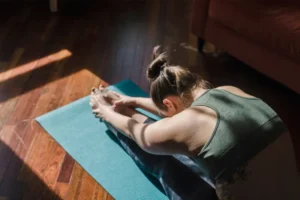 woman yoga stretching