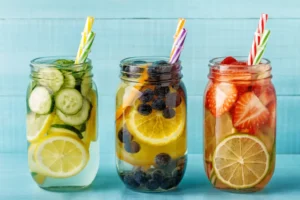 infused water with fruits - 3 different types