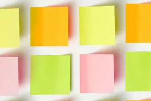 sticky notes arranged in a grid